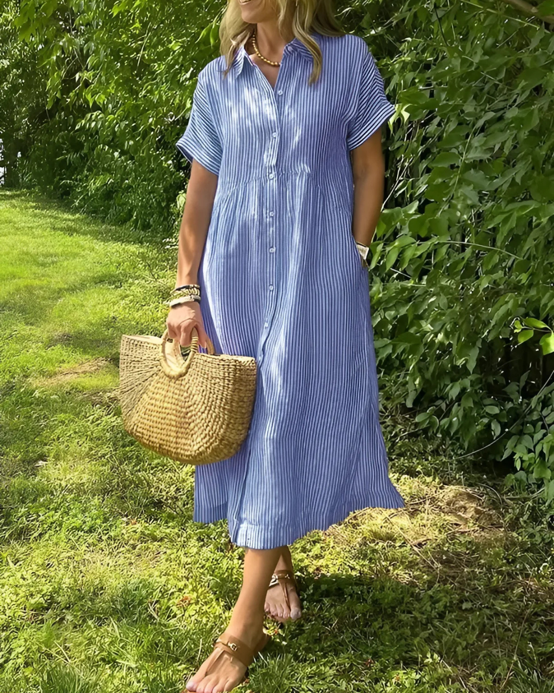 Paz - Vestido Camisero con Botones y Bolsillos