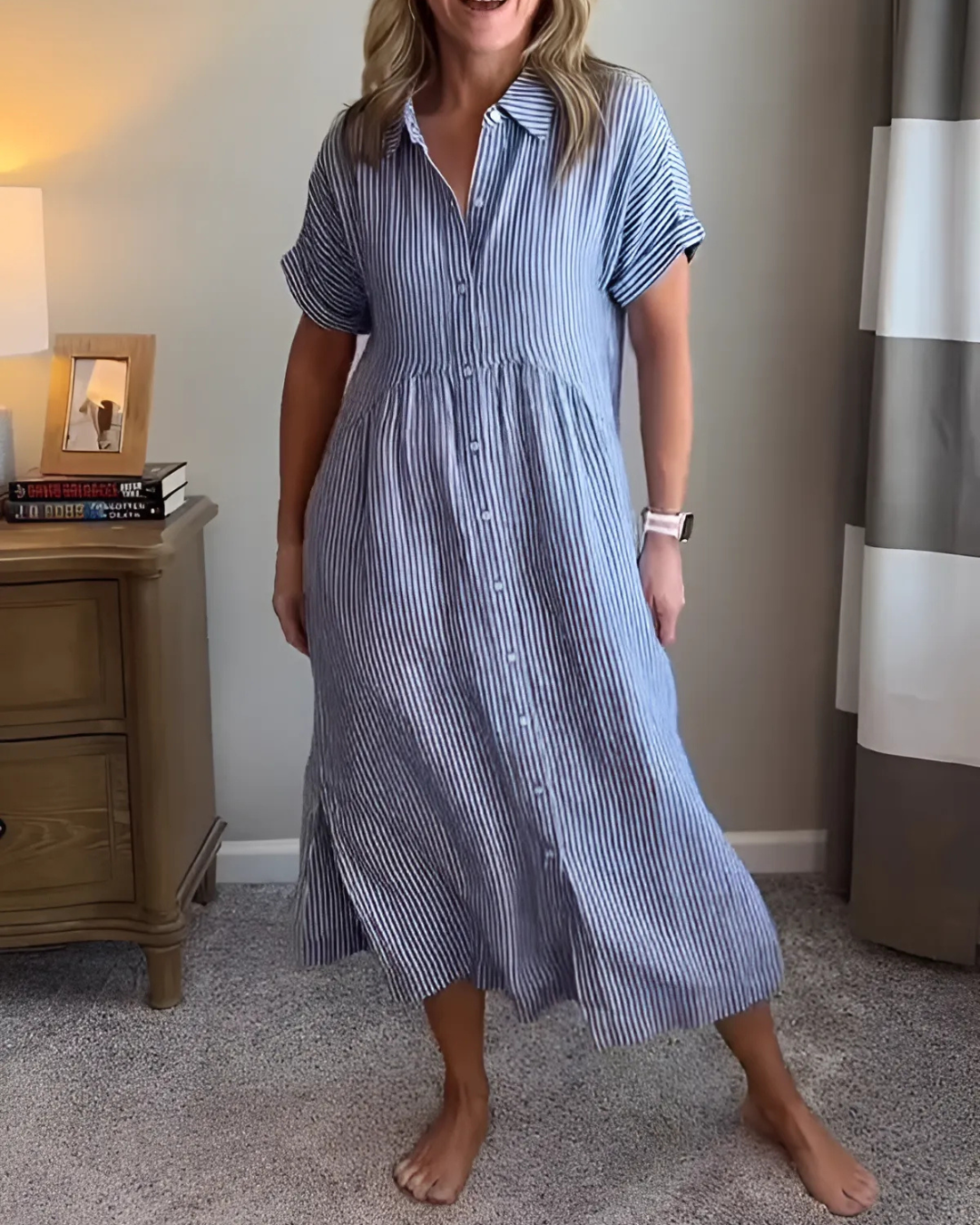 Paz - Vestido Camisero con Botones y Bolsillos