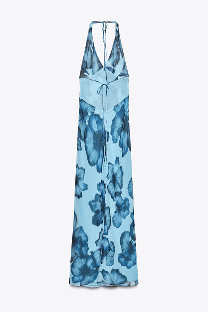 Lucy - Vestido largo estampado halter