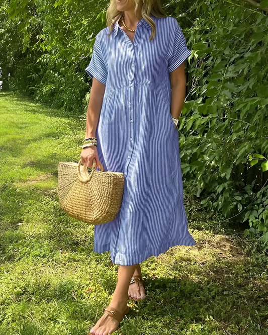 Paz - Vestido Camisero con Botones y Bolsillos