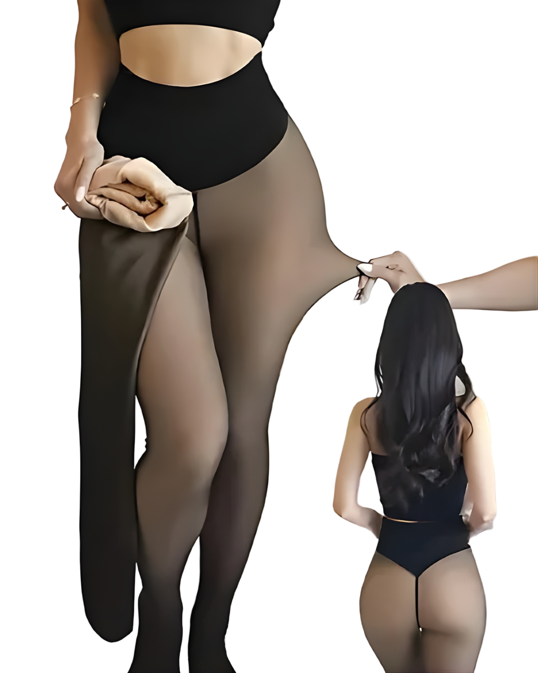 Leggings Modelador Térmico con Efecto Transparente para Mujer