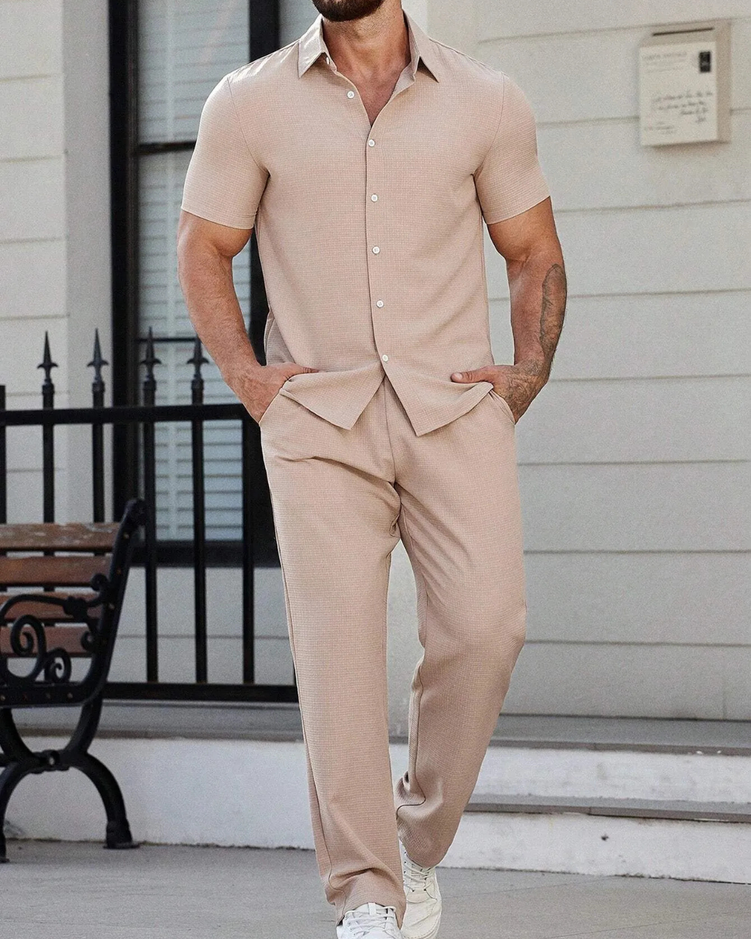 Borja - Conjunto camisa manga corta y pantalón ajustable®