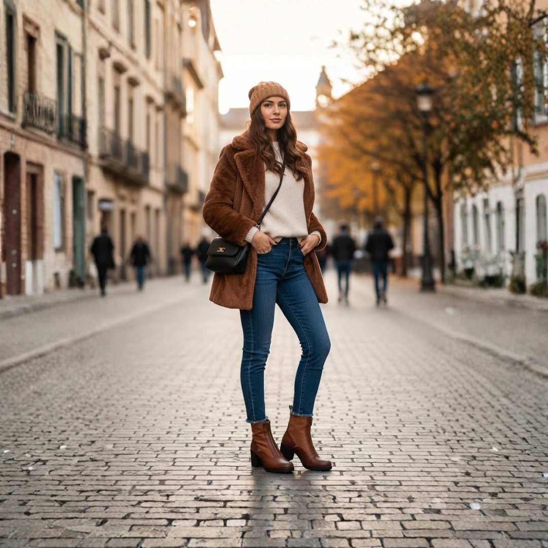 Botines de Piel Premium con Diseño Distintivo Para Mujer