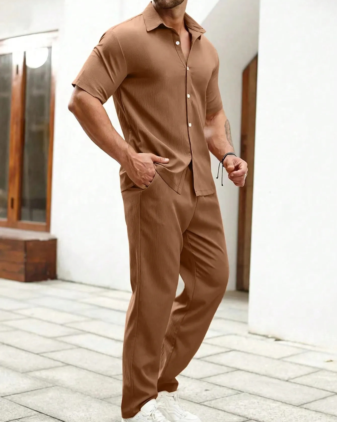 Borja - Conjunto camisa manga corta y pantalón ajustable®