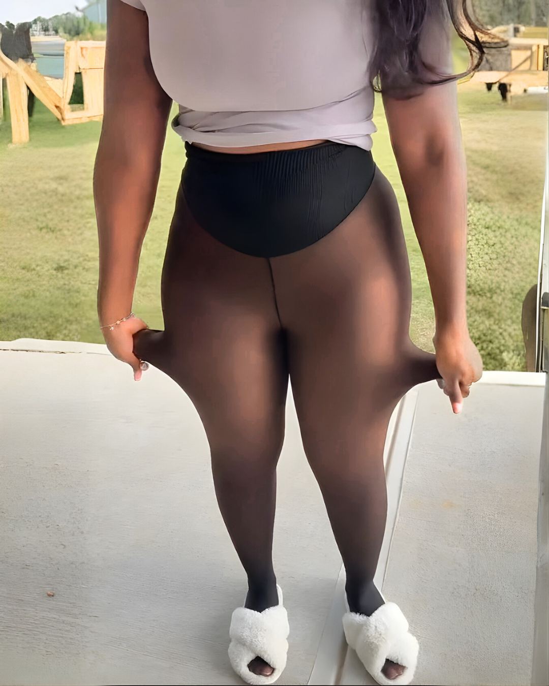 Leggings Modelador Térmico con Efecto Transparente para Mujer