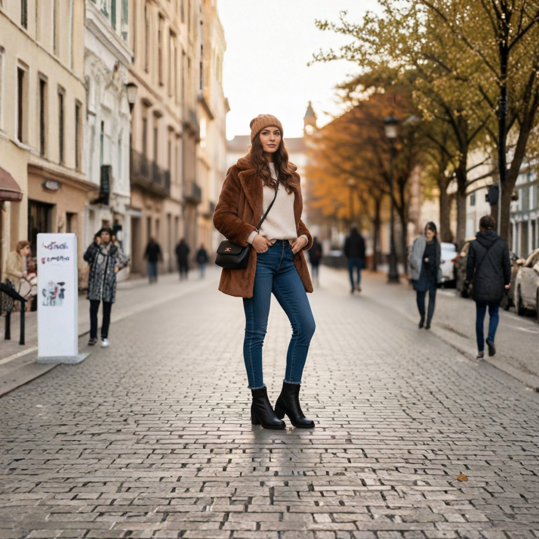 Botines de Piel Premium con Diseño Distintivo Para Mujer
