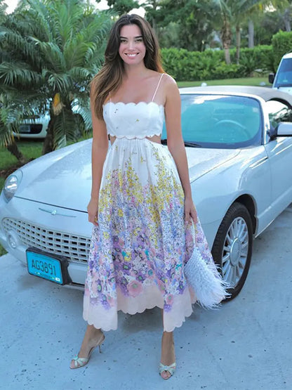 Dion - Vestido floral con cordones