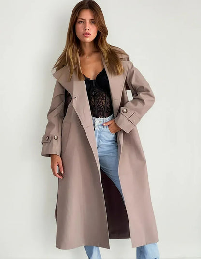 Mar - Impermeable Largo con Cinturón y Forro Interior