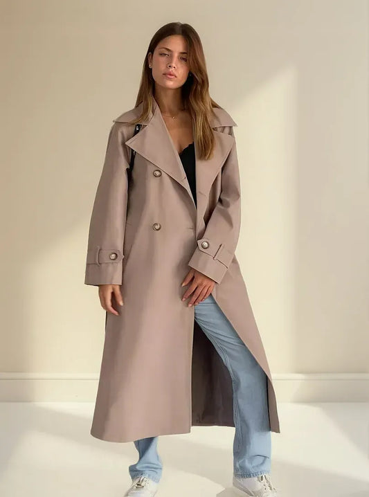 Mar - Impermeable Largo con Cinturón y Forro Interior